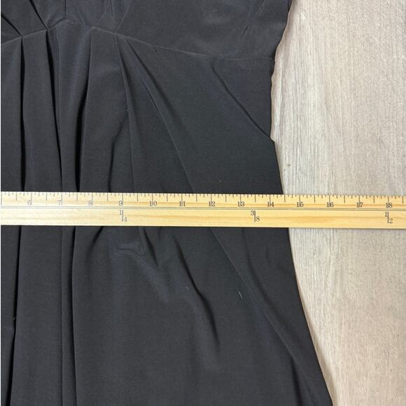 Eliza J Black Pleated V-Neck Sleeveless Sheath Dress Size 10 Classic Chic - Picture 6 of 14